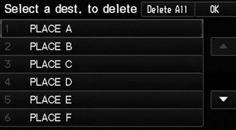 1. Select the destination to delete.