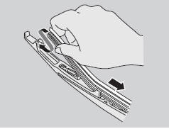 5. Slide the wiper blade onto the holder.