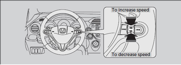 • Each time you press the button, the vehicle speed is increased or decreased