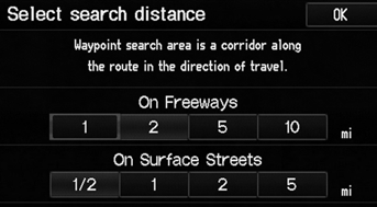 1. Select a search distance.