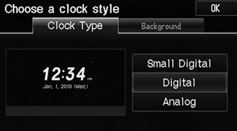 1. Select Clock Type or Background.