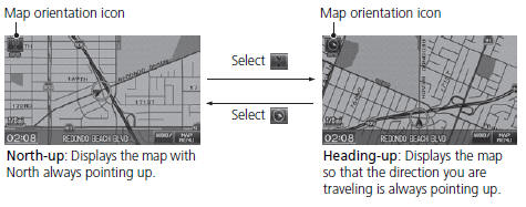 “Display Heading-up” (from map