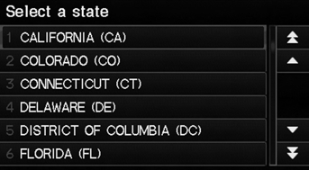 2. Select a state from the list.