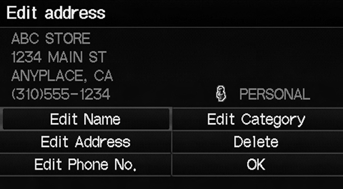 1. Select the address to edit.