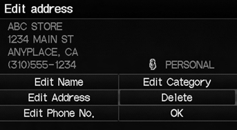 1. Select the address to delete.