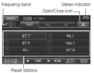 1. Select a frequency band (AM,