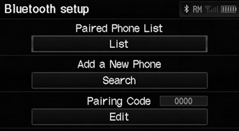 1. Select List under Paired Phone