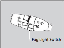 When the low beam headlights are on, turn