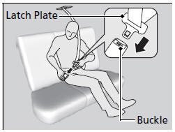 3. Insert the latch plate into the buckle.