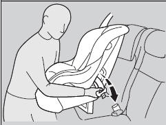 1. Place the child seat on the vehicle seat.