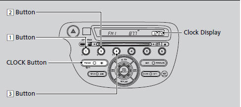 1. Press and hold the CLOCK button until the clock display begins to blink.