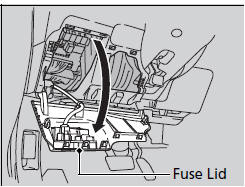 Located behind the fuse lid. Pull the fuse lid