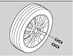 1. Remove the wheel nuts and flat tire.