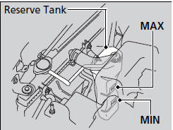 1. Check the amount of coolant in the reserve