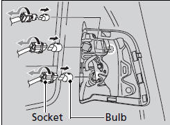 2. Turn the socket to the left and remove it.