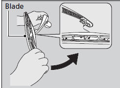 2. Pivot up the bottom end of the wiper blade