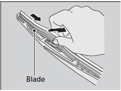 3. Slide the wiper blade out from the end with