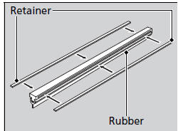 4. Remove the retainers from the rubber blade