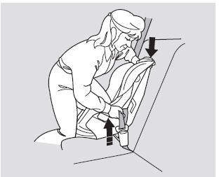 4. After confirming that the belt is locked, grab the shoulder part of the belt