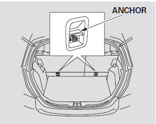 1. After properly securing the child seat, route the tether strap over the seat-back
