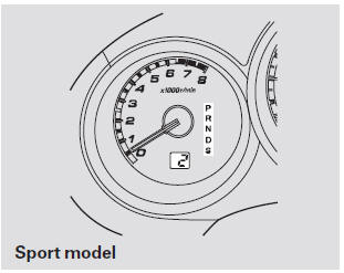 These indicators on the instrument panel show which position the shift lever