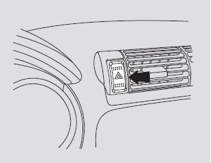 Push the button to turn on the hazard warning lights (four-way flashers). This