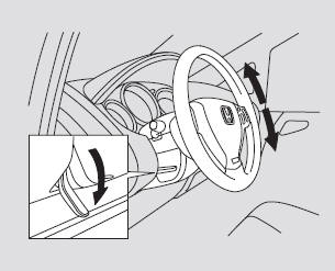 3. Push the lever up to lock the steering wheel in position.