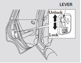 The childproof door locks are designed to prevent children seated in the rear