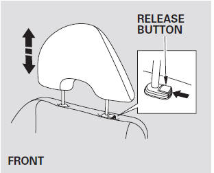 The front head restraints adjust for height. You need both hands to adjust a