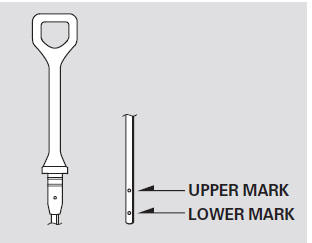 4. Remove the dipstick again, and check the level. It should be between the upper