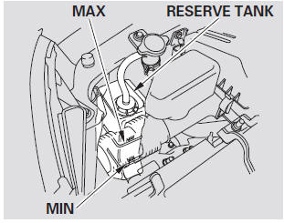 Look at the coolant level in the radiator reserve tank. Make sure it is between