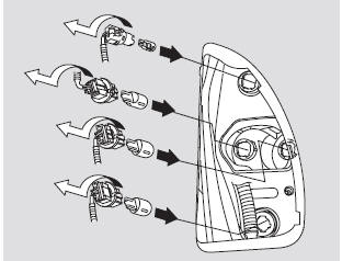 2. Determine which of the four bulbs is burned out: stop/taillight, backup light,