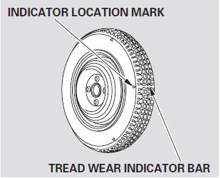 Replace the tire when you can see the tread wear indicator bars. The replacement