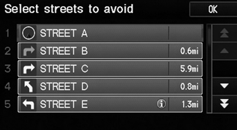 1. Select the street you want to avoid.