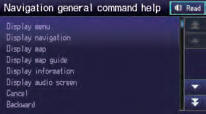 Select Read to hear the commands in the