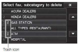 2. Select the subcategories to delete.