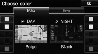 Select a color for the map screen.
