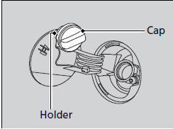 5. Place the fuel fill cap in the holder.