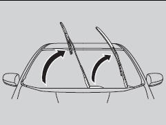 1. Lift the driver side wiper arm first, then the