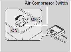 10. Turn the air compressor on to inflate