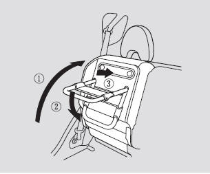 Pull up the rear seat cushion, and fold the seat leg down. Push the seat cushion