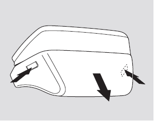1. Open the tailgate. Remove the light assembly cover by pushing in the tabs