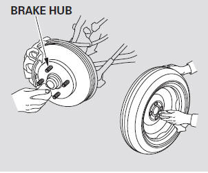 12. Before mounting the spare tire, wipe any dirt off the mounting surface of
